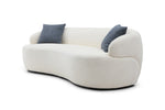 ZUN Mid Century Modern Curved Sofa, 3 Seat Cloud couch Boucle sofa Fabric Couch for Living Room, W876P191458