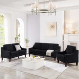 Modern Loveseat sofa for Living Room, Upholstered Velvet Small Couch with Wooden Legs for Livingroom W2186P143469