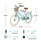 Multiple Colors,Girls Bike with Basket for 7-10 Years Old Kids,20 inch wheel ,No Training Wheels W1019138605
