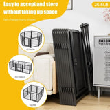 ZUN Dog Playpen 8 Panels 32" Height Heavy Duty Dog Fence Puppy Pen for Large Medium Small Dogs Indoor 88549698