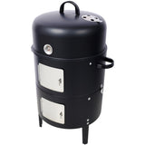 17 Inch Steel Charcoal Smoker, Heavy Duty Round BBQ Grill for Outdoor Cooking, Black 28070527