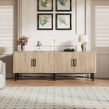 Functional 4-Door TV Cabinet 2 Storage Spaces, Adjustable Shelves, Ideal for Living Room N779P296236N