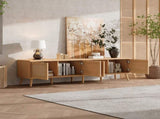 70inch Modern TV Stand with Rattan Doors for TVs up to 80", Media Console with Storage Space & Cable 42043757