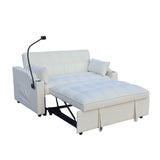 Modern Velvet Loveseat Futon Sofa Couch w/Pullout Bed,Small Love Seat Lounge Sofa with adjustable W2297P224266