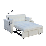 ZUN Modern Velvet Loveseat Futon Sofa Couch w/Pullout Bed,Small Love Seat Lounge Sofa with adjustable W311P195249