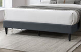 Modern Vintage Look 1pc Queen Size Bed Charcoal Burlap Fabric Nailhead Trim Accents Headboard B011P238960