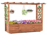 Natural Pine Wood Raised Garden Bed, 100% Solid Pine Construction & Hanging Roof Design 77341883