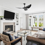 New Arrival 38-Inch Black Ceiling Fan Without Light,3 ABS Blades&Powerful DC Motor,1/4/8H Timer 31437932