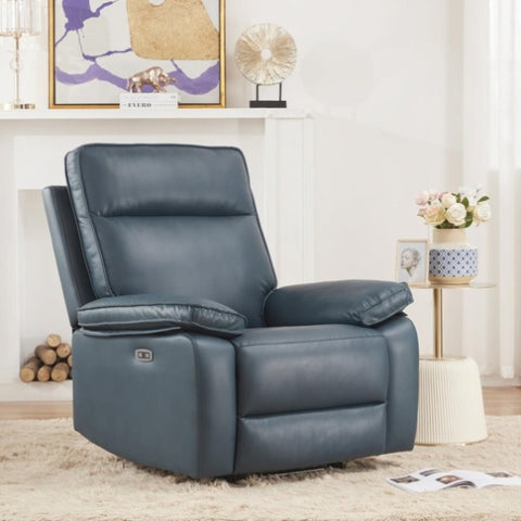 ZUN Electric Power Recliner Chair with USB Port, Leather Rocker Recliner Chairs for Adults, High Back T2694P181964