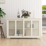 Kitchen Storage Stand Cupboard With Glass Door-White W28235613