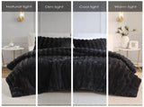 Ultrasoft Faux Fur Ribbed Comforter Set Full/Queen B035P294134