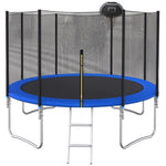 ZUN 10 FT TRAMPOLINE OUTSIDE SAFETY NET WITH BASKETBALL HOOP 06719316