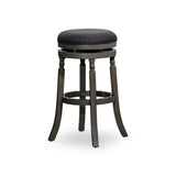 30" Bar Stool, Weathered Gray Finish, Charcoal Fabric Seat B04660747