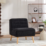 24.4" Wide Modern Upholstered Armless Chair with Rubber Wood Legs, Chenille Accent Chair for Living W3098P308776