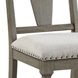 Beige and Weathered Oak Open Back Side Chairs B062P182734