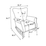 Baby Room High Rocking Chair Nursery Chair , Comfortable Rocker Fabric Padded Seat ,Modern High W136158990