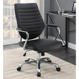 Black and Chrome Height Adjustable Swivel Office Chair B062P153797