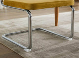 Mid Century Modern Dining Chairs Set of 2, Velvet Accent Chairs with Natural Cane Back & Stainless 97370969