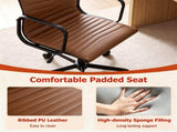 Ergonomic PU Leather High Back Office, 4" Height Adjustable & 90&deg-110&deg Rocking Executive Desk 71881840