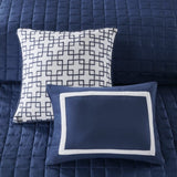 8 Piece Comforter and Quilt Set Collection Navy Full/Queen B03597092