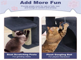 Dark Gray 33.5" Multi-Level Cat Tree with 2-Tier Condo, Sisal Scratching Posts & Anti-Toppling 77833492