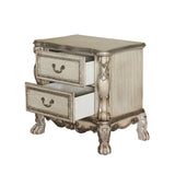 Wooden 2 Drawers Nightstand in Gold Patina and Bone Finish B016P253274