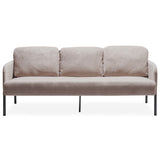 3 Seater Beige Polyester Fabric Sofa, Modern Upholstered Sofa, Comfy Small Couches for Small Space W1164P239083