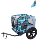 Outdoor Heavy Duty Collapsible Pet Bike Trailer with 16-Inch All-Terrain Wheels & Universal Hitch W1364P268346
