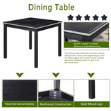 5 Piece Dining Table Set, Kitchen Table Set with a Square Table and 4 Upholstered Chairs, 78365253