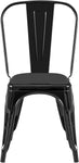 ZUN 2pc Modern High Gloss Black Metal Dining Room Kitchen Bar Chairs Contemporary Aesthetic 18-inch Seat B011P238550