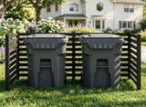 4Panel Solid Fir Wood Outdoor Privacy Screen, NoDig AC Unit Cover Fence with Ground Stakes, 25830153