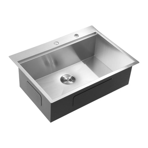 ZUN 33x22x10"Drop-in Single Bowl Stainless Steel Kitchen Sink with Workstation W2898P228909