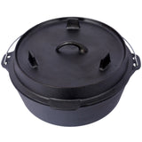 Pre-Seasoned Cast Iron Dutch Oven With Skillet Lid, Outdoor Camping Deep Pot for Camping Fireplace W465P236471