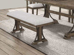 ZUN 1Pc Transitional Style Bench Upholstered Seat Brown/Gray Finish Fabric Wood Metal Dining Room B011P206738