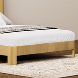 Queen Size bed frame with storage headboard, built-in charging station, wavy curved lines design, 02680710