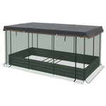 ZUN Gray Raised Garden Bed with Crop Cage and Shade Cloth 90.5" W x 43.25" D x 43.25" H 77136528