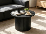 Minimalist Round Pedestal Side Table, Space-Saving Stable Nightstand with Rounded Edges & Anti-Slip 69162999