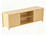 Fluted Double Door Tall TV Stand for TVs up to 70 Inch, Mid Century Media Console Cabinet with 14207239