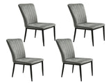 Dining Chairs Set of 4 Modern Velvet Upholstered Chairs with Metal Le gs Adjustable feet for Dining W3851P493953