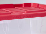 15 Gallon Clear Storage Bin with Red Snap Lid, Pack of 4 72992584