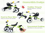 Toddler Tricycle with Rainbow LED Wheels, Foldable 3-in-1 Balance Bike with Carbon Steel Frame, 79279432