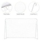 ZUN 8' x 5' Soccer Goal Training Set with Net Buckles Ground Nail Football Sports 12147701