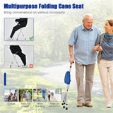 Folding Seat Cane 5-Level Height Adjust, LED Light, Anti-Slip Pads, Aluminum Alloy, Bonus 50929782