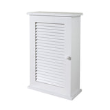 Wall Mounted Cabinet, Hanging Medicine Cabinet with 3 Tiers, Single Louvered Door, Floating Cupboard W2181P151565