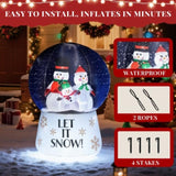 6 FT Lighted Christmas Inflatable Decoration, Large Inflatable Snow Globe with Snowman Family, Funny 68515218