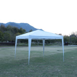 ZUN Outdoor 10x 10Ft Pop Up Gazebo Canopy Tent with 4pcs Weight sand bag,with Carry Bag-White W419P147526