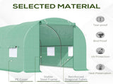 15' x 7' x 7' Walk-in Tunnel Hoop Greenhouse, Steel Frame with PE Cover & Roll-up Zipper Door 55194468