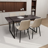 59" MDF black wooden table and modern chair 4-piece set, medieval wooden kitchen 07770226