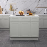 30"in W x 24"in D x 34.5"in H in Shaker Dove Plywood Ready to Assemble Sink Base Cabinets with Shelf T3210P296665