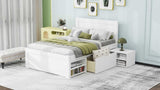 Twin Size Platform Bed With Drawer And Two Shelves, White N709P214182K